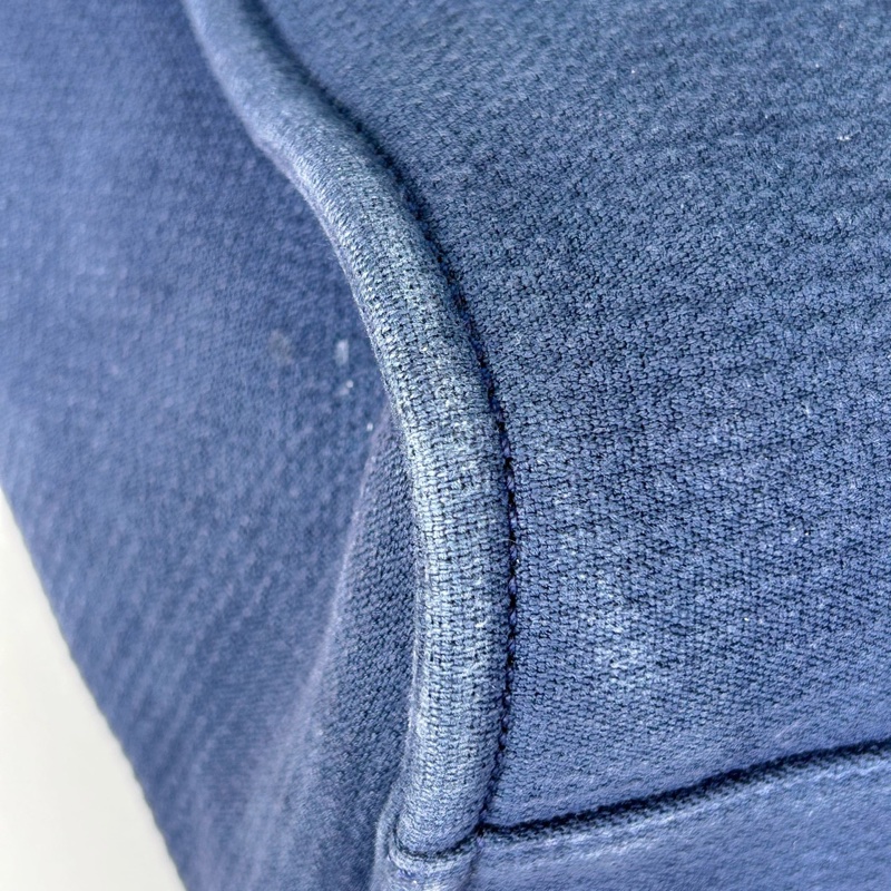 Chanel香奈兒芯片款藍色大號沙灘包托特包,底長39釐米-7