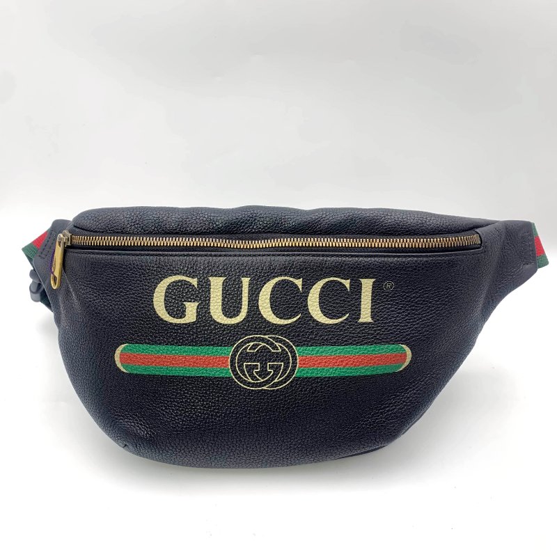Gucci 古馳黑色牛皮印花胸包,Print系列,斜背包,古馳,楊冪,蔡依林同款,二手真品,正品,現貨,免運-0