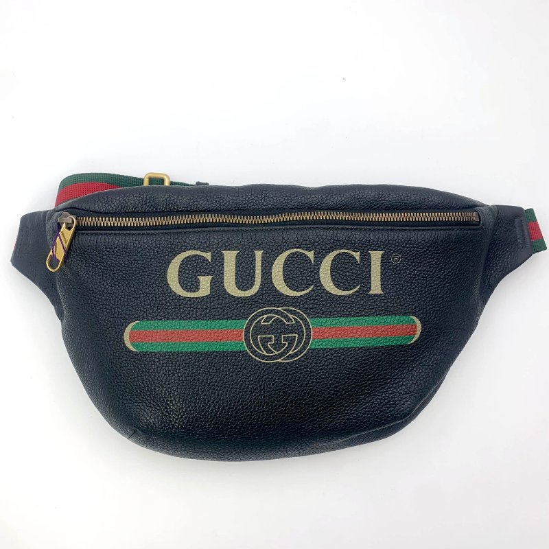 Gucci 古馳黑色牛皮印花胸包,Print系列,斜背包,古馳,楊冪,蔡依林同款,二手真品,正品,現貨,免運-6