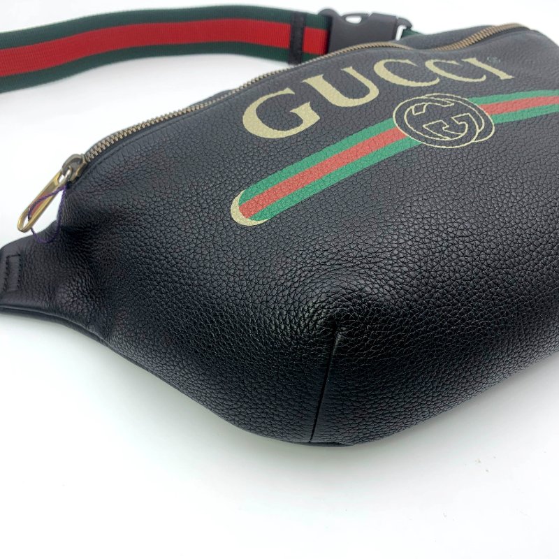 Gucci 古馳黑色牛皮印花胸包,Print系列,斜背包,古馳,楊冪,蔡依林同款,二手真品,正品,現貨,免運-13