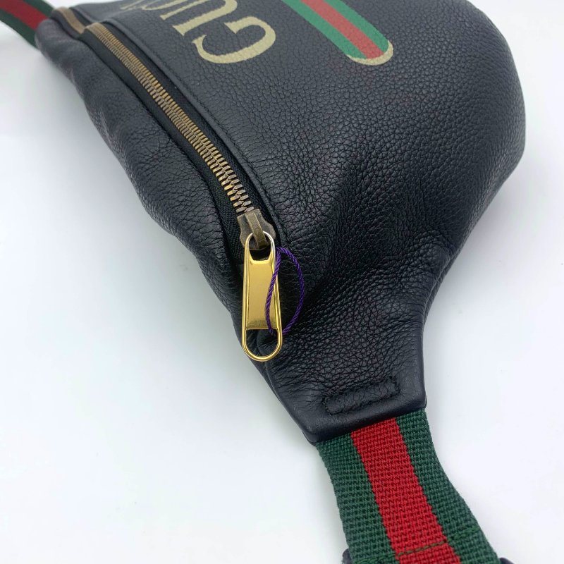 Gucci 古馳黑色牛皮印花胸包,Print系列,斜背包,古馳,楊冪,蔡依林同款,二手真品,正品,現貨,免運-16