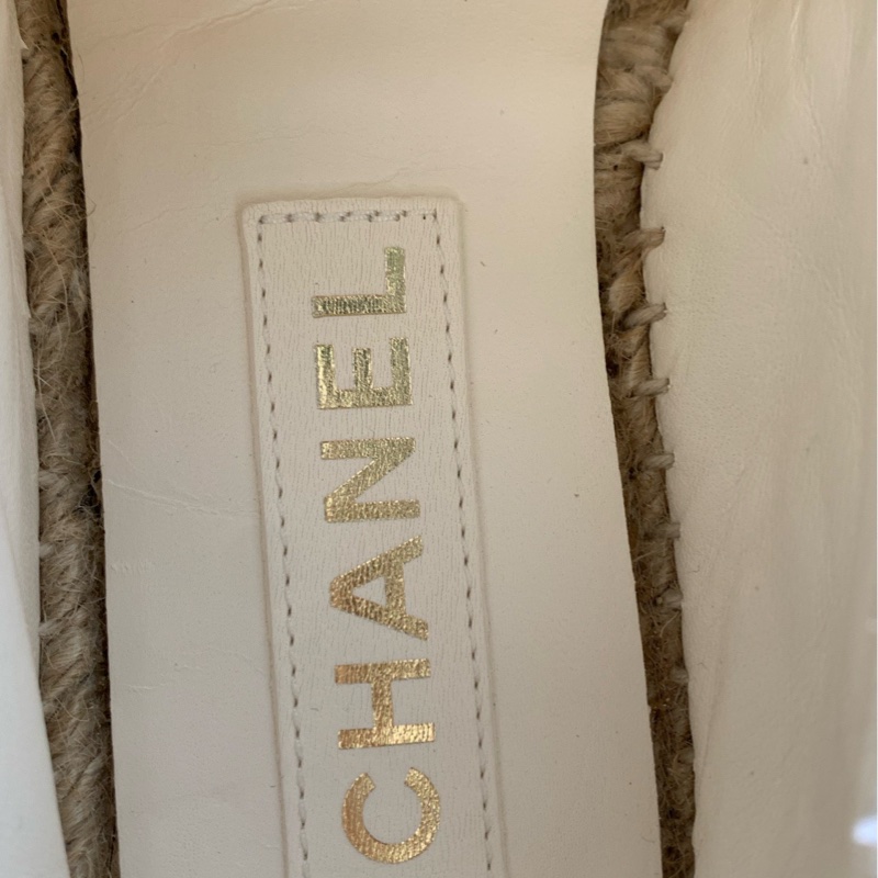 僅穿一次Chanel香奈兒粉色毛呢漁夫鞋,38碼 🈚附件-6