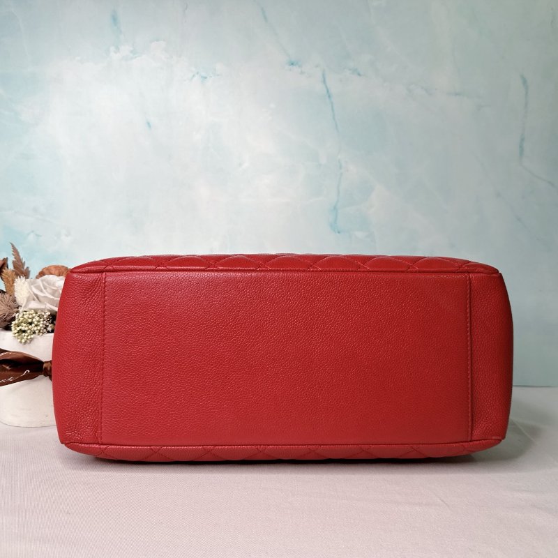 CHANEL GST紅銀荔枝肩背托特包-8