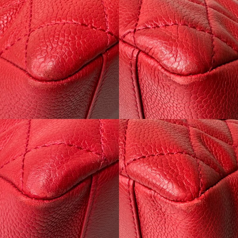 CHANEL GST紅銀荔枝肩背托特包-9