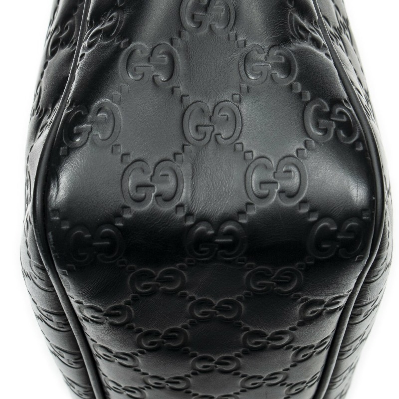 GUCCI 黑色 GUCCISSIMA皮革GG logo壓紋側包 （guccissima 322080）-5