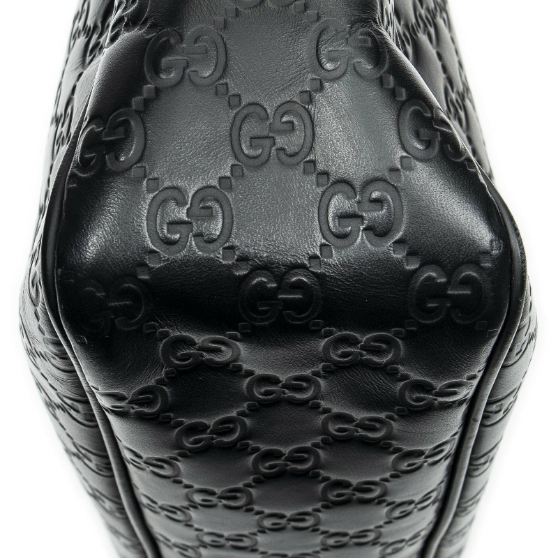 GUCCI 黑色 GUCCISSIMA皮革GG logo壓紋側包 （guccissima 322080）-6
