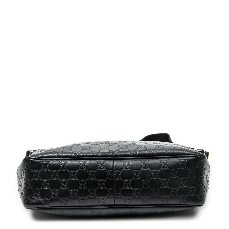 GUCCI 黑色 GUCCISSIMA皮革GG logo壓紋側包 （guccissima 322080）-7