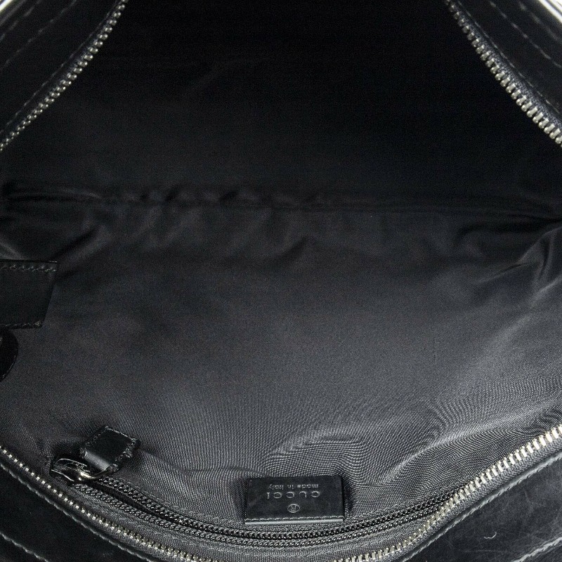 GUCCI 黑色 GUCCISSIMA皮革GG logo壓紋側包 （guccissima 322080）-8