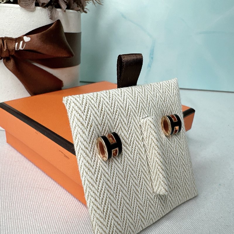 HERMES 全新Mini Pop H橢圓耳環-4