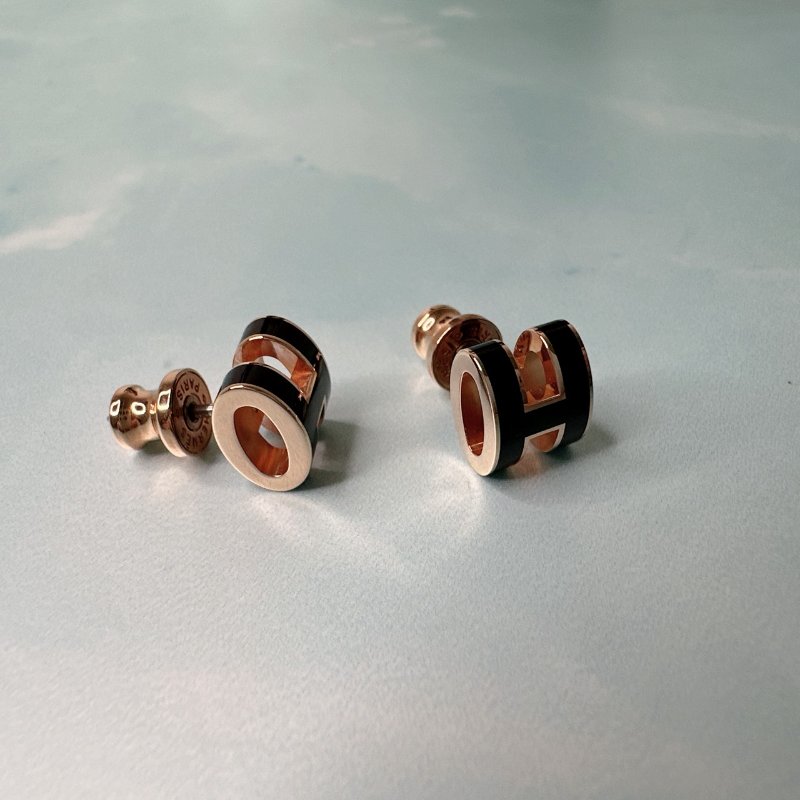 HERMES 全新Mini Pop H橢圓耳環-5