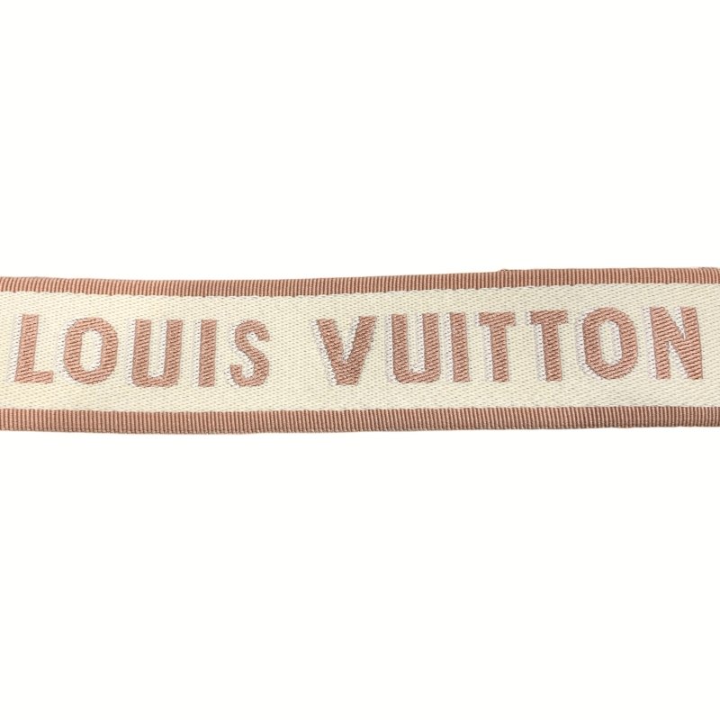 LOUIS VUITTON 路易威登 MONOGRAM BANDOULIÈRE 老花背帶 帆布 白/粉色 金釦-5