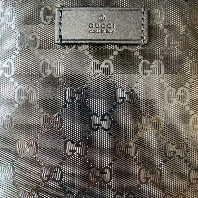 Gucci GG Imprime 托特包 亮面Logo壓紋黑色-4