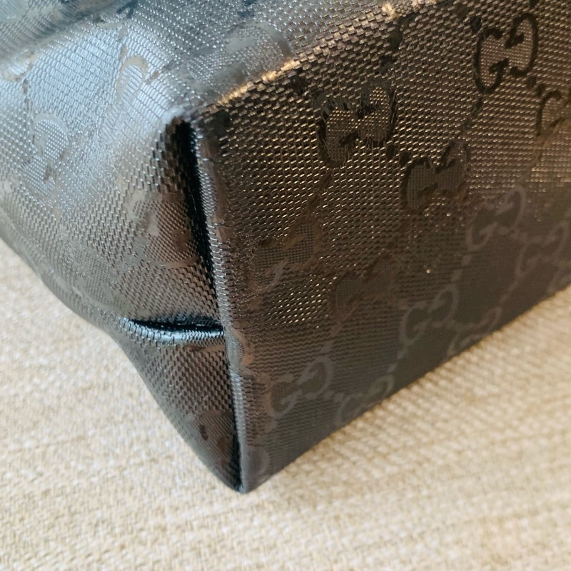 Gucci GG Imprime 托特包 亮面Logo壓紋黑色-7