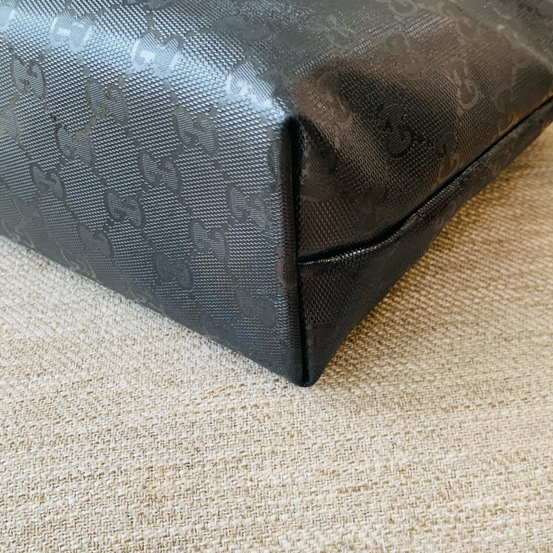 Gucci GG Imprime 托特包 亮面Logo壓紋黑色-8