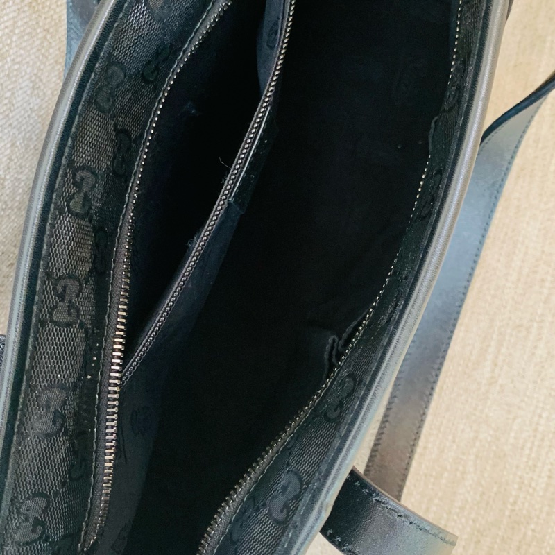 Gucci GG Imprime 托特包 亮面Logo壓紋黑色-10