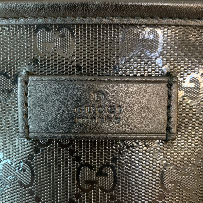 Gucci GG Imprime 托特包 亮面Logo壓紋黑色-13