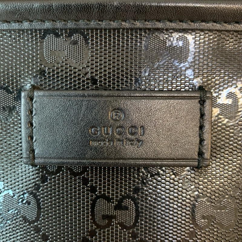 Gucci GG Imprime 托特包 亮面Logo壓紋黑色-16