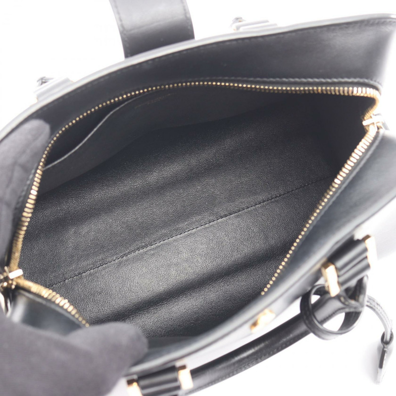 YVES SAINT LAURENT YSL Baby Monogram Cabas 單肩手提包，黑色皮革，二手-2