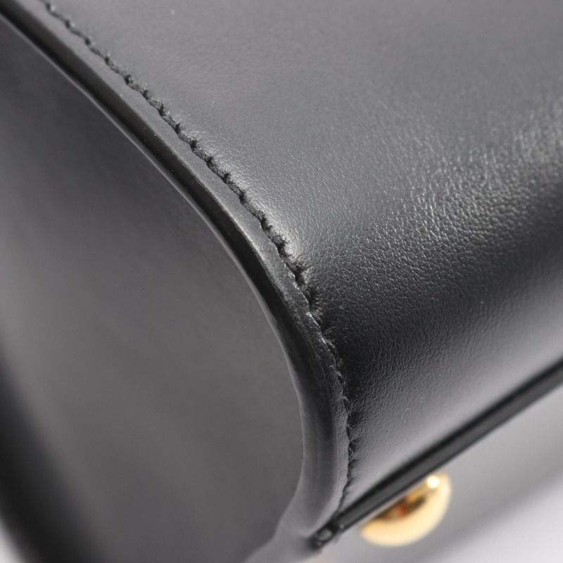 YVES SAINT LAURENT YSL Baby Monogram Cabas 單肩手提包，黑色皮革，二手-4