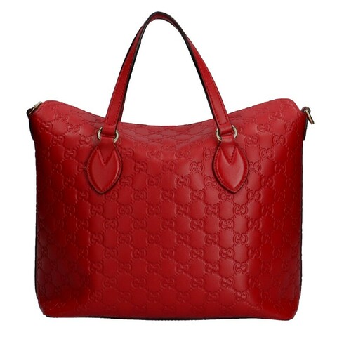 GUCCI 紅色 GUCCISSIMA皮革GG logo壓紋2WAY側包 （guccissima 428226）