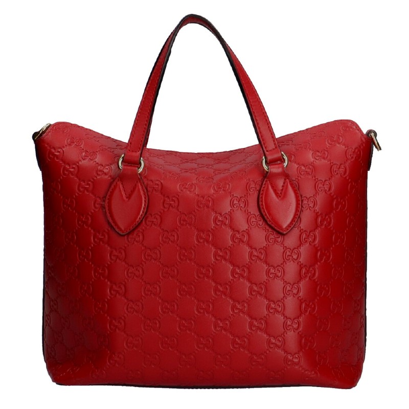 GUCCI 紅色 GUCCISSIMA皮革GG logo壓紋2WAY側包 （guccissima 428226）-0