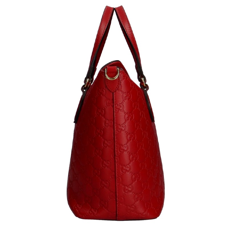 GUCCI 紅色 GUCCISSIMA皮革GG logo壓紋2WAY側包 （guccissima 428226）-1