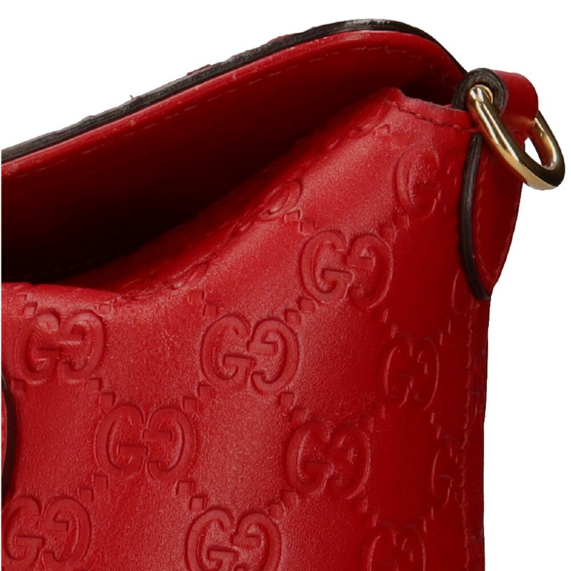 GUCCI 紅色 GUCCISSIMA皮革GG logo壓紋2WAY側包 （guccissima 428226）-3