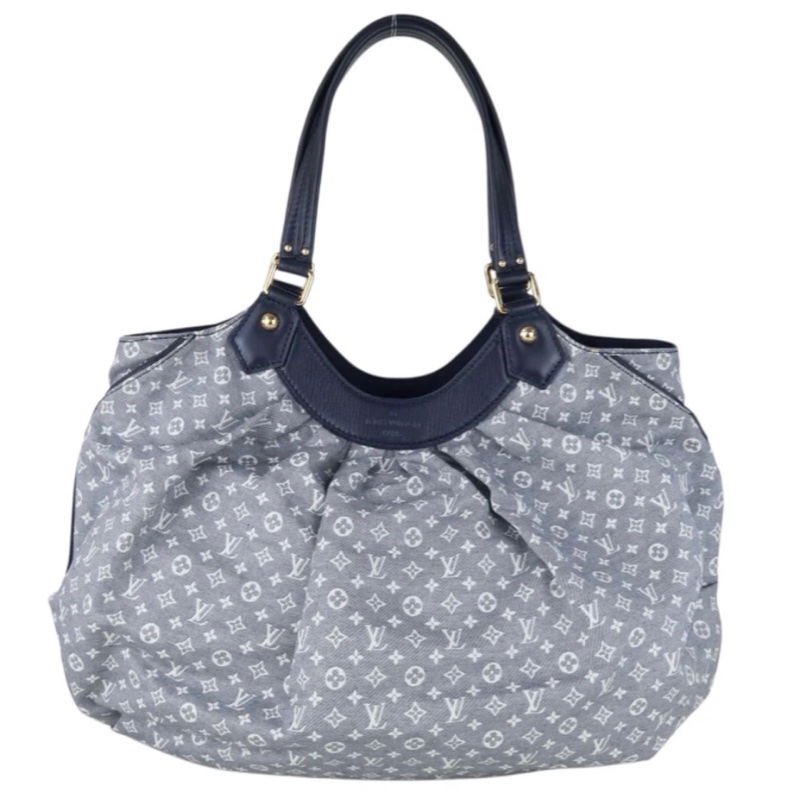 「JL精品代購」9新 LV 藍丹寧托特肩背包-3