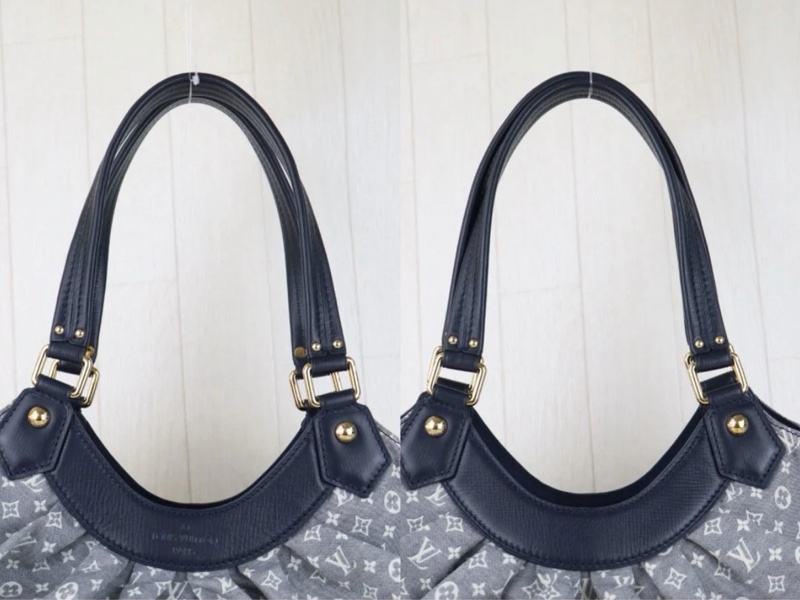 「JL精品代購」9新 LV 藍丹寧托特肩背包-7