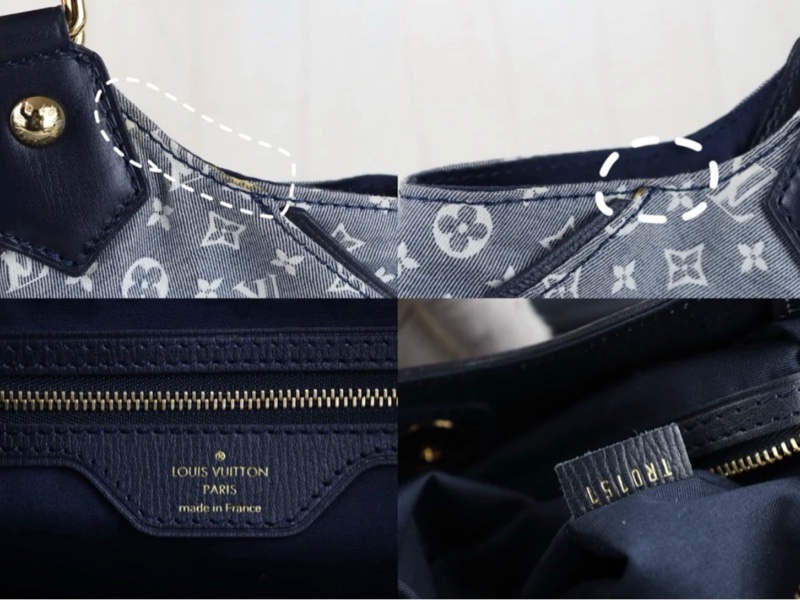 「JL精品代購」9新 LV 藍丹寧托特肩背包-10