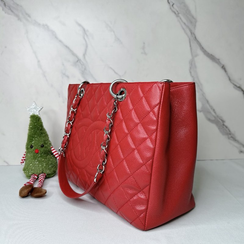 CHANEL GST荔枝牛肩背購物包-2