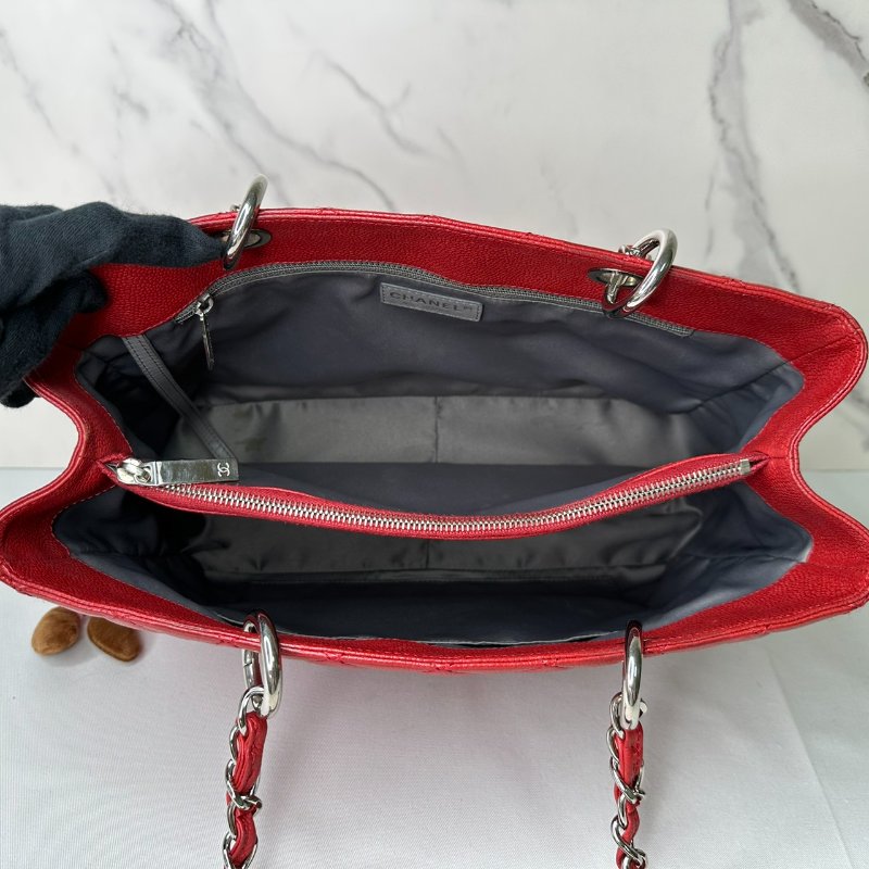 CHANEL GST荔枝牛肩背購物包-4