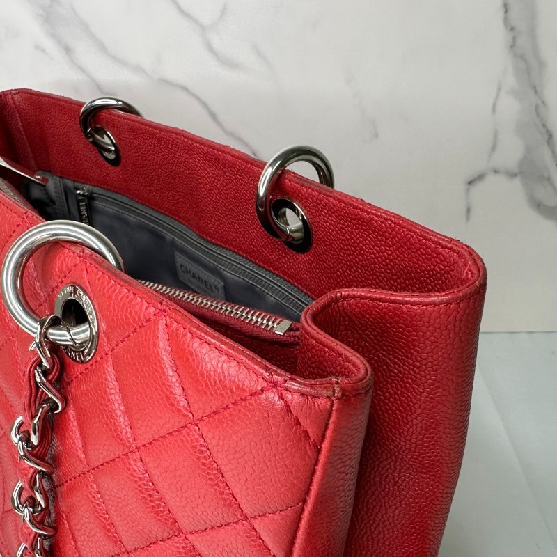 CHANEL GST荔枝牛肩背購物包-8