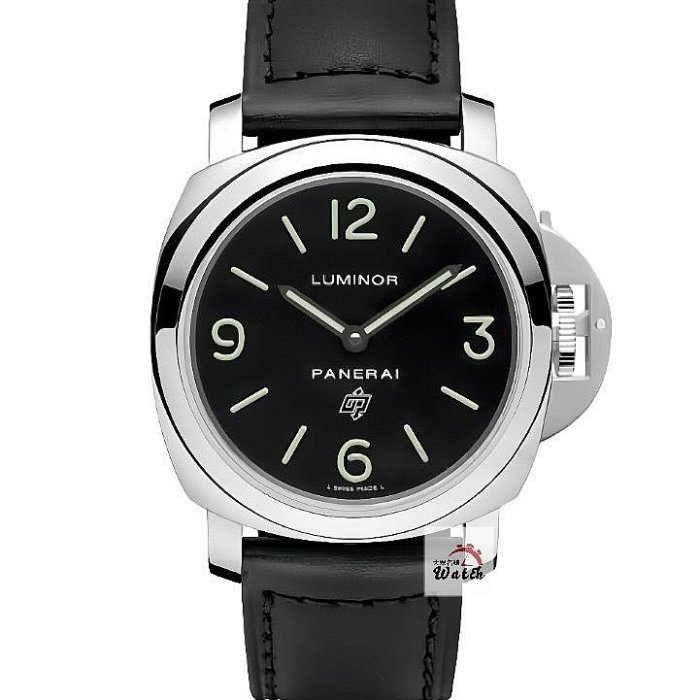 【大眾名錶】PANERAI 沛納海 PAM01000 LUMINOR系列 2019/01 黑色面盤 龍頭護橋 原廠皮革錶帶 原廠扣 B1001-0