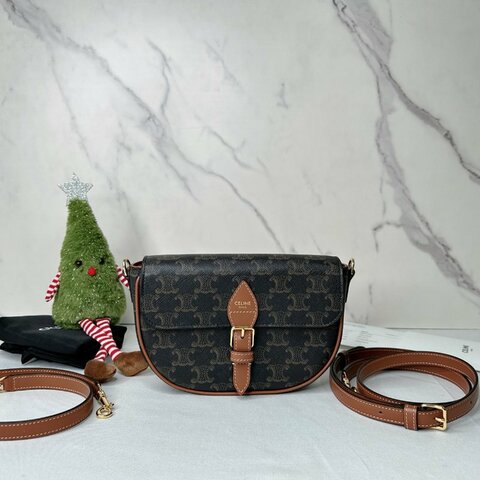 CELINE 全新FOLCO老花馬鞍包