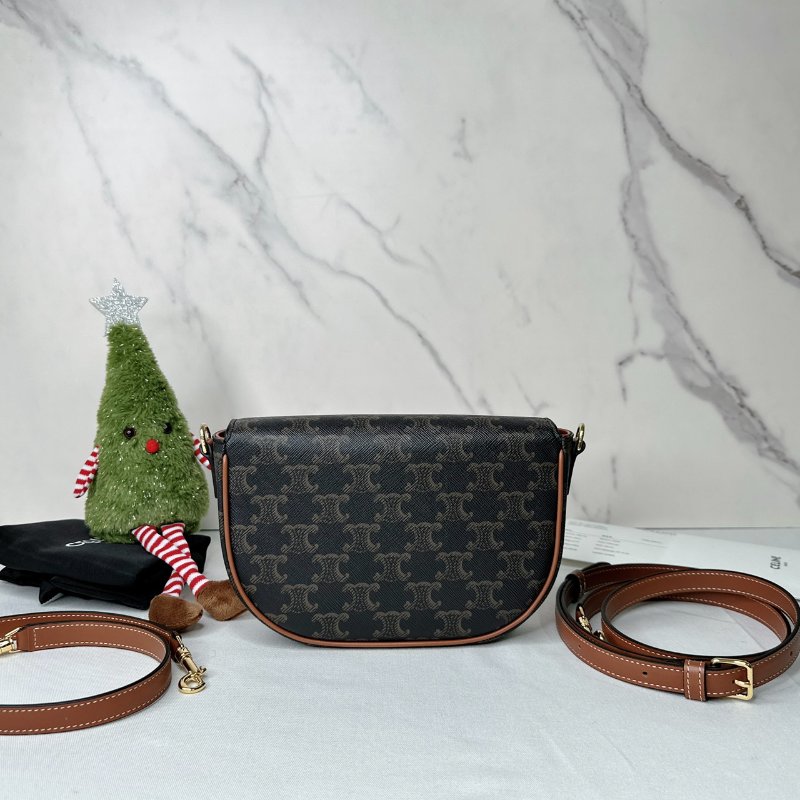 CELINE 全新FOLCO老花馬鞍包-1