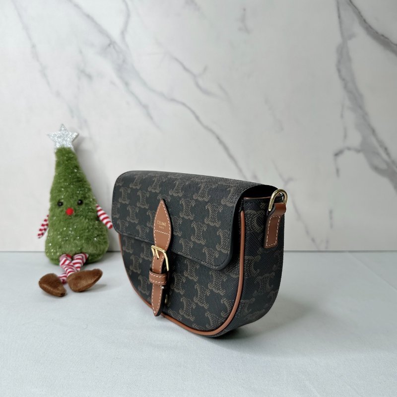 CELINE 全新FOLCO老花馬鞍包-2