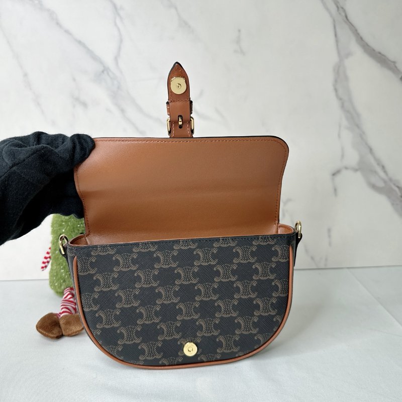 CELINE 全新FOLCO老花馬鞍包-4