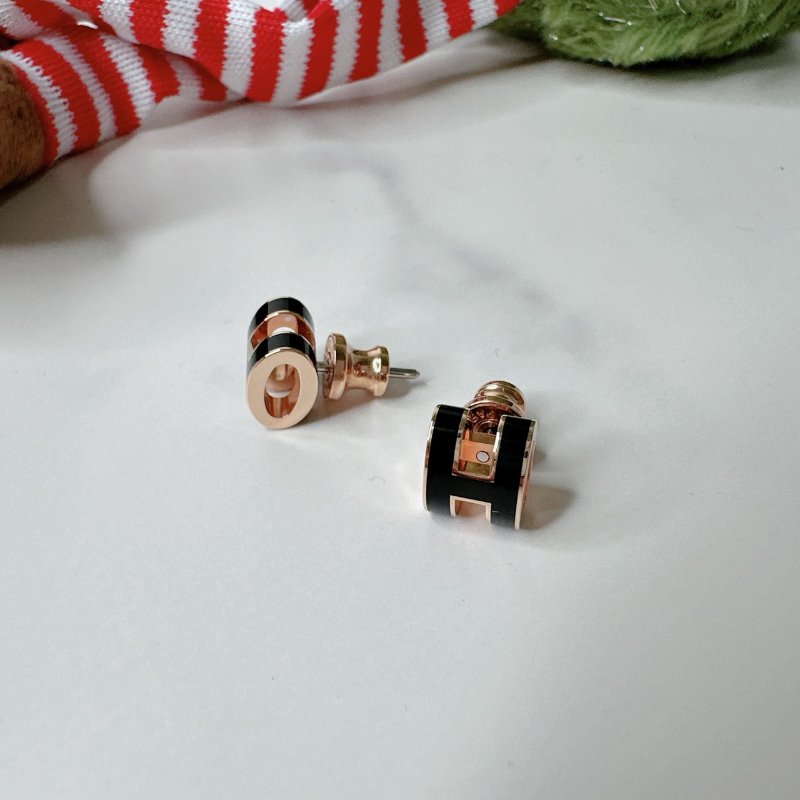HERMES 全新Mini Pop H logo耳環-1