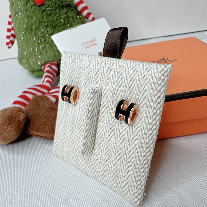HERMES 全新Mini Pop H logo耳環-2