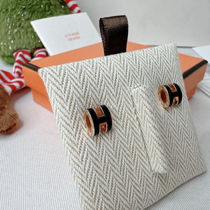 HERMES 全新Mini Pop H logo耳環-3