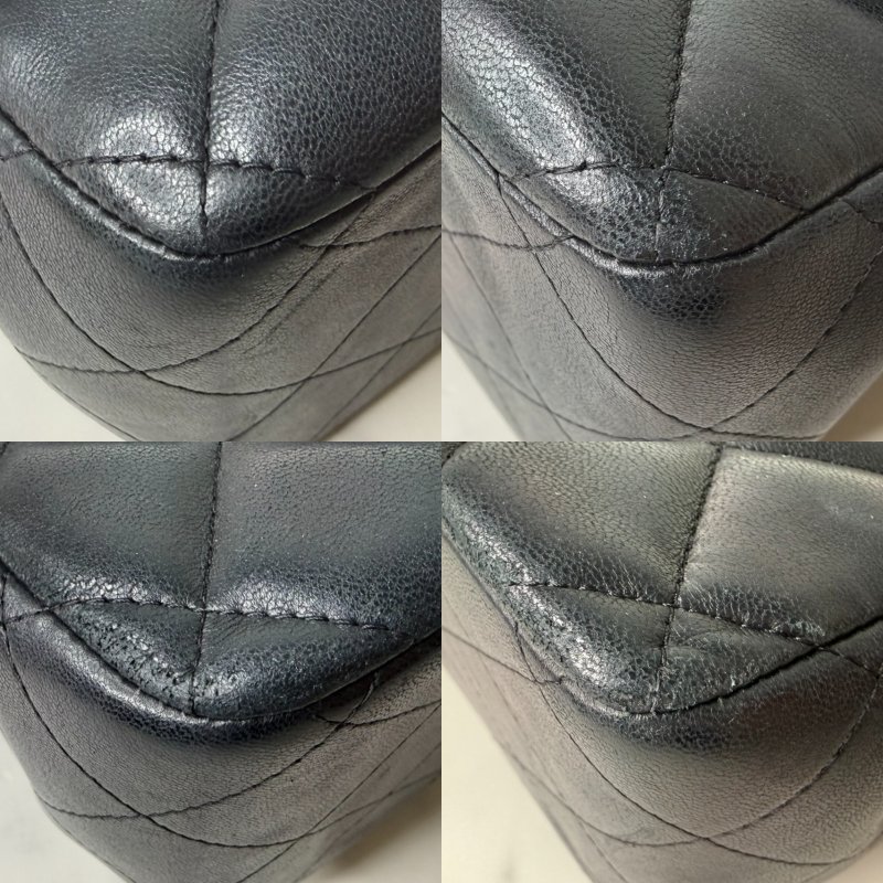 CHANEL CF30黑銀鏈帶包-10