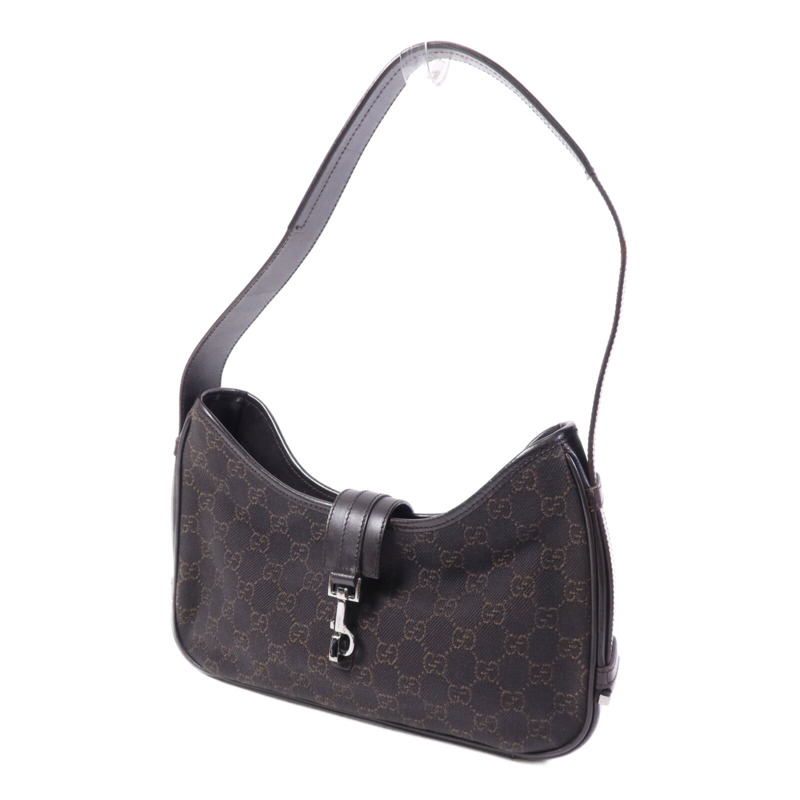 GUCCI 帆布Jacqua銀扣肩背袋-2