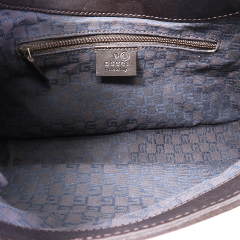 GUCCI 帆布Jacqua銀扣肩背袋-4