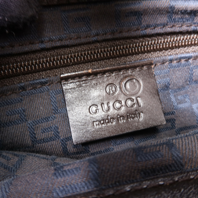 GUCCI 帆布Jacqua銀扣肩背袋-5