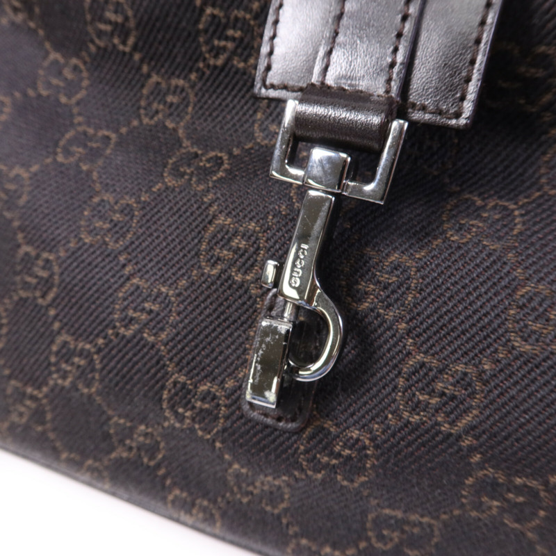 GUCCI 帆布Jacqua銀扣肩背袋-6