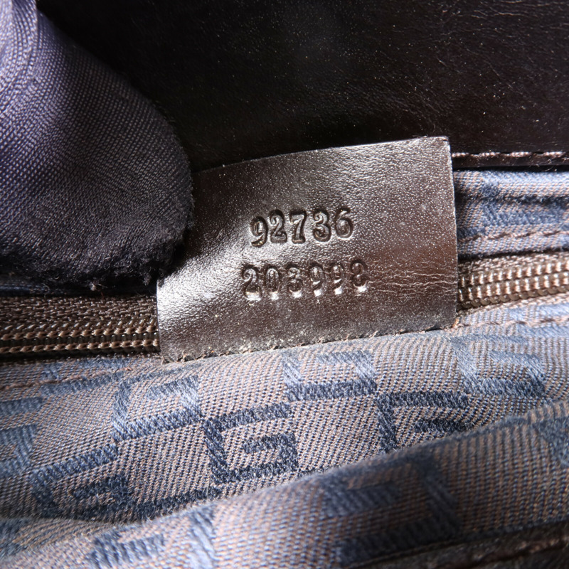 GUCCI 帆布Jacqua銀扣肩背袋-7