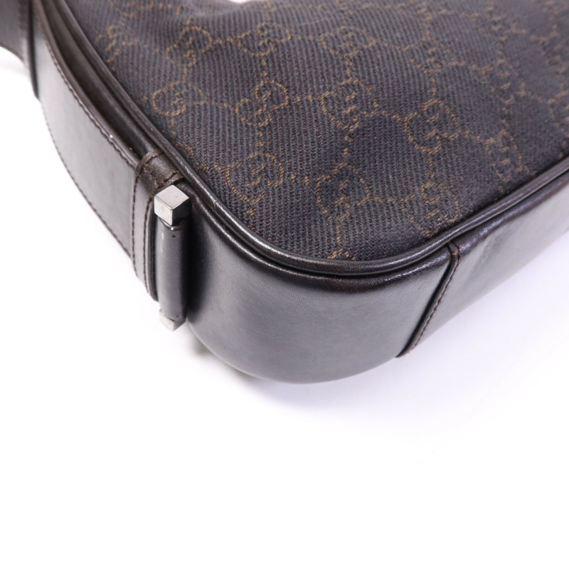 GUCCI 帆布Jacqua銀扣肩背袋-12
