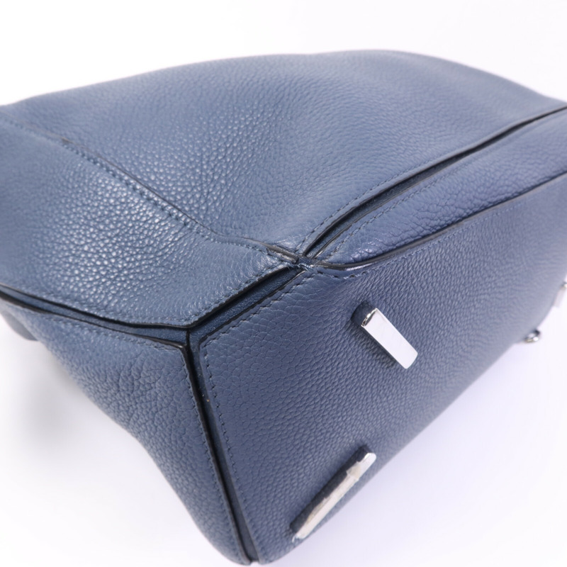 LOEWE 牛皮皮革Puzzle Medium銀扣手挽肩背兩用袋-11