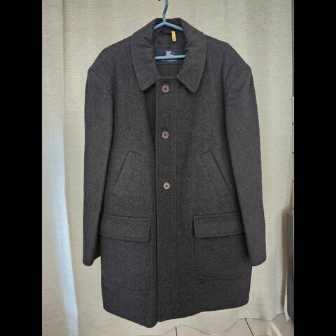 BURBERRY英國灰色男仕羊毛大衣 灰色 Size L